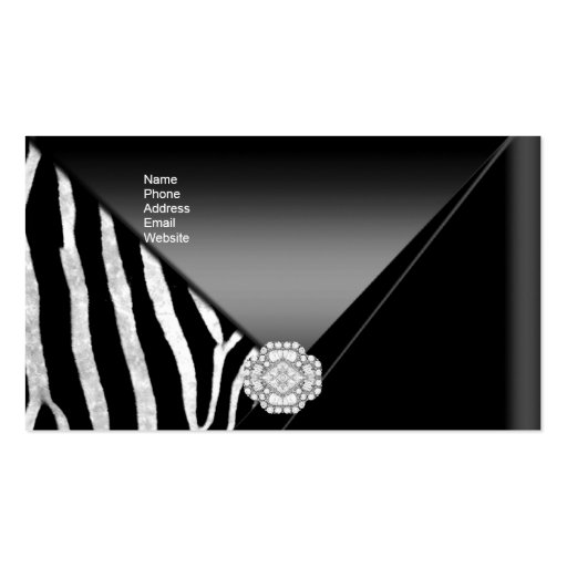 Business Card Elegant Black Diamond Jewel (back side)