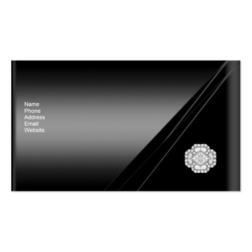Business Card Elegant Black Diamond Jewel (back side)