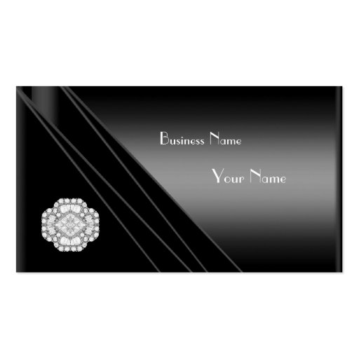 Business Card Elegant Black Diamond Jewel (front side)