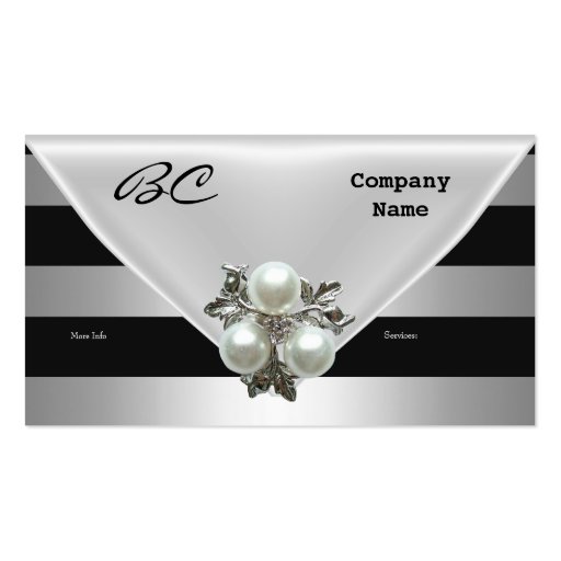 Business Card Elegant Black Pearl Jewel (front side)