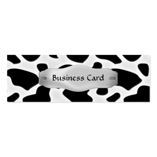 Business Card Elegant Cow Print Metal Skinny (front side)