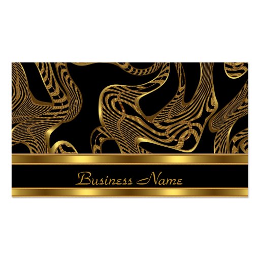 Business Card Elegant Exotic Black Gold Abstract