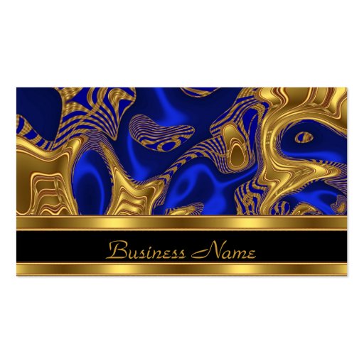 Business Card Elegant Exotic Blue Gold Abstract