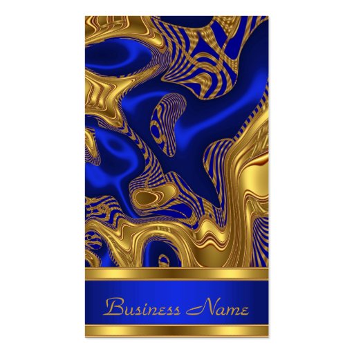 Business Card Elegant Exotic Blue Gold Abstract 2 (front side)