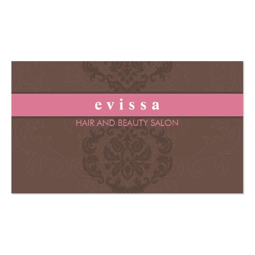 BUSINESS CARD elegant finesse pink mocha brown (front side)