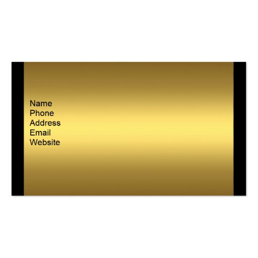 Business Card Elegant Gold Abstract on Black (back side)