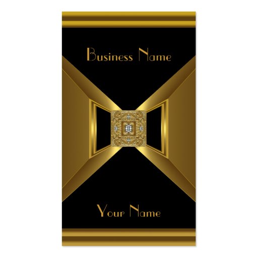 Business Card Elegant Gold Black Jewel (front side)