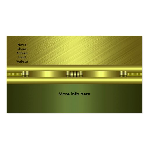 Business Card Elegant Green Gold Avocado (back side)
