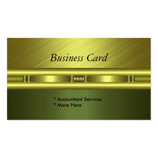 Business Card Elegant Green Gold Avocado (front side)