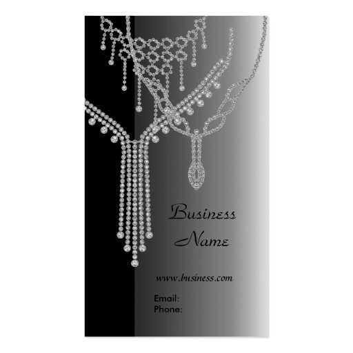 Business Card Elegant Jewels Silver Grey (front side)