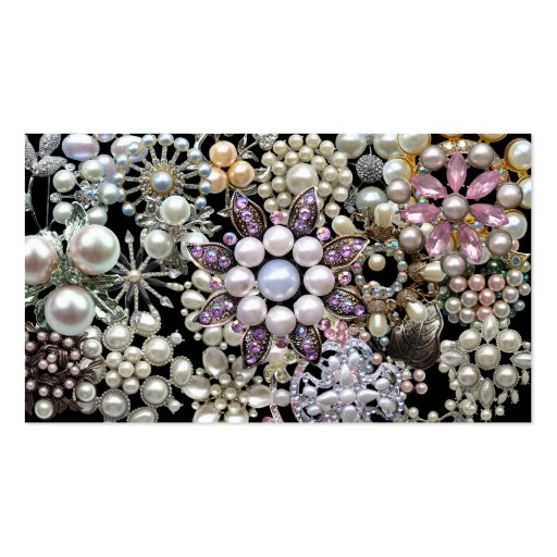 Business Card Elegant Lots of Pearls Collage