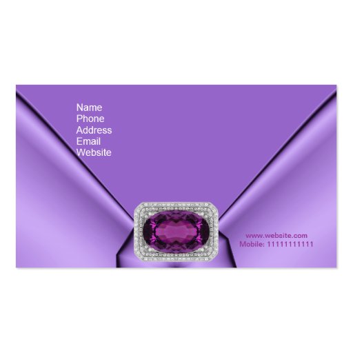 Business Card Elegant Mauve Purple Jewel (back side)