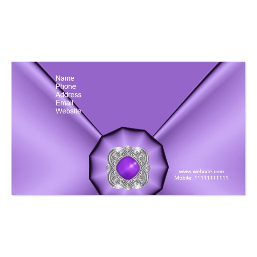 Business Card Elegant Mauve Purple Jewel (back side)