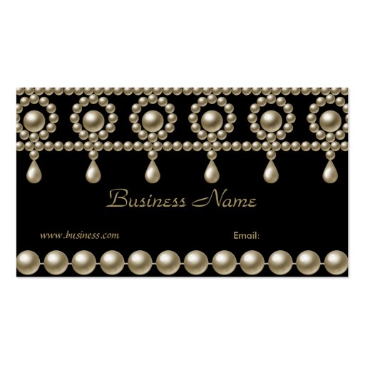 Business Card Elegant Pearls on Black