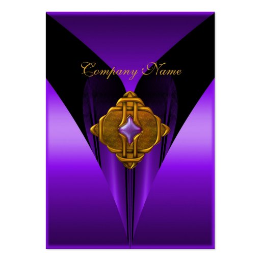 Business Card Elegant Purple Gold Jewel (front side)