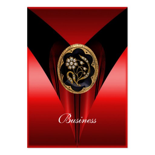 Business Card Elegant Red Black Gold Jewel (front side)