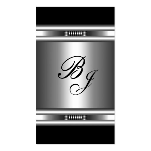 Business Card Elegant Silver Black Elite 3 (back side)