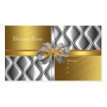 Business Card Elegant Silver Gold BowsTile Trim Business Cards