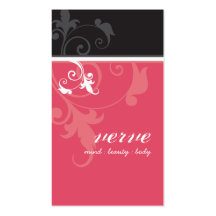 BUSINESS CARD elegant verve foliage black coral