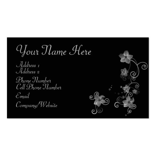 Business Card - Elegant White Flowers (front side)
