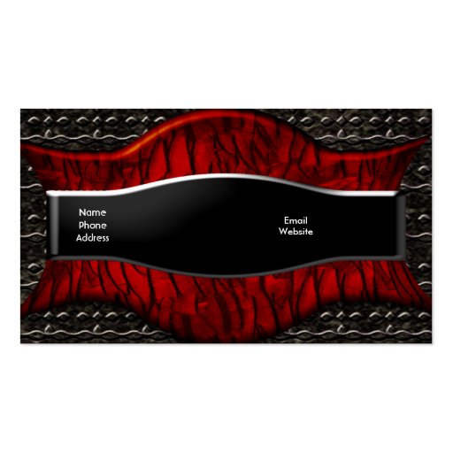 Business Card Exotic African Black Red Metal (back side)