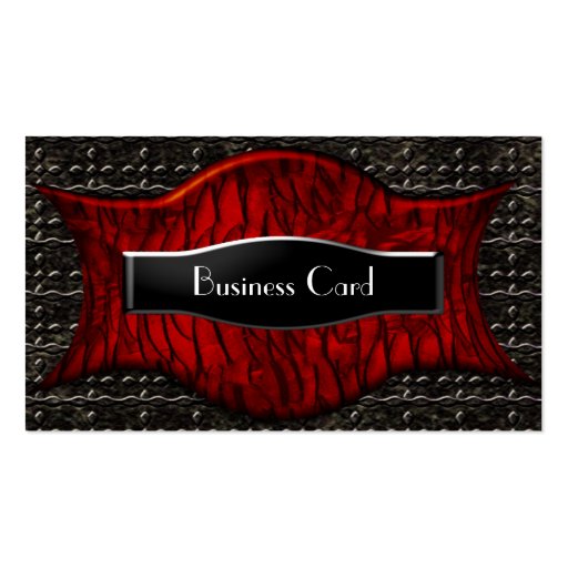 Business Card Exotic African Black Red Metal