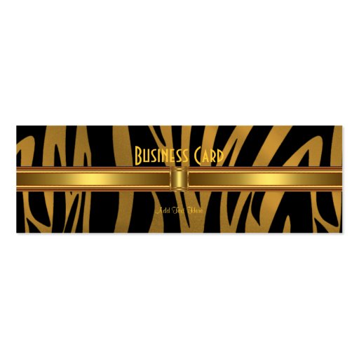Business Card Exotic African Zebra Gold (front side)
