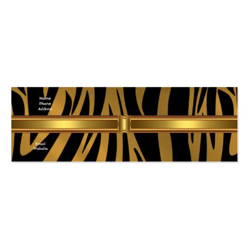 Business Card Exotic African Zebra Gold (back side)