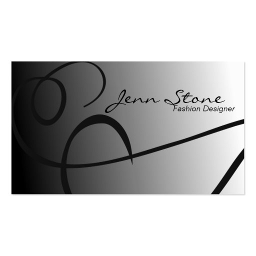 Business Card - Fashion Designer - Fancy Swirl (front side)