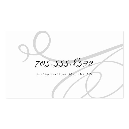 Business Card - Fashion Designer - Fancy Swirl (back side)