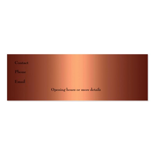 Business Card Faux Fabric Copper (back side)