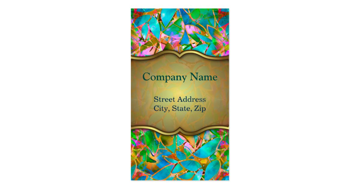 Business Card Floral Abstract Stained Glass Zazzle