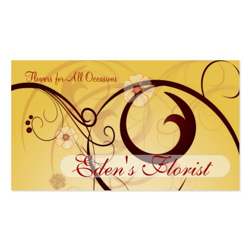 Business Card, Florals (front side)