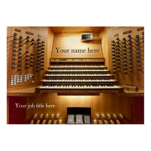 Business card for church musicians - organ console (front side)