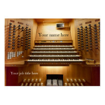 Business card for church musicians - organ console