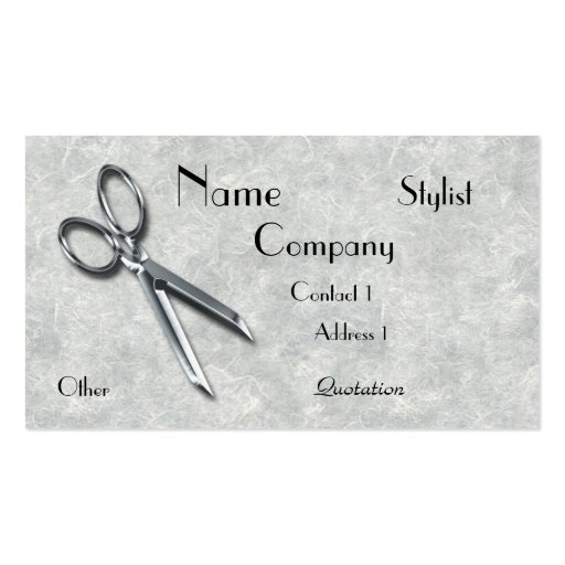Business Card for Hairstylist (front side)