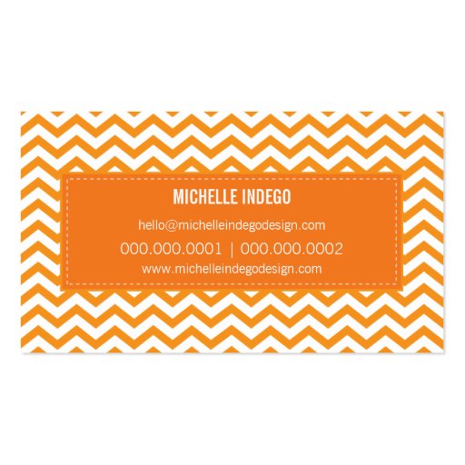 BUSINESS CARD fresh chevron pattern orange (back side)
