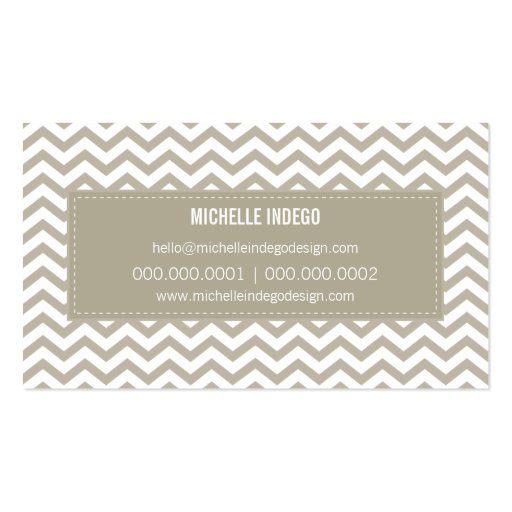 BUSINESS CARD fresh chevron pattern taupe (back side)