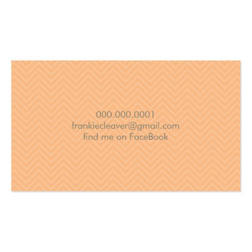 BUSINESS CARD fresh chevron patterned panel peach (back side)