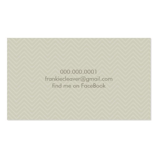BUSINESS CARD fresh chevron patterned panel taupe (back side)
