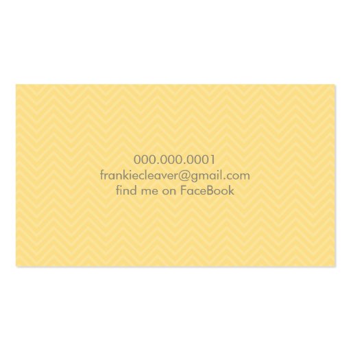 BUSINESS CARD fresh chevron patterned panel yellow (back side)