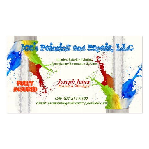 Business Card (Fully Insured)-Sample (front side)