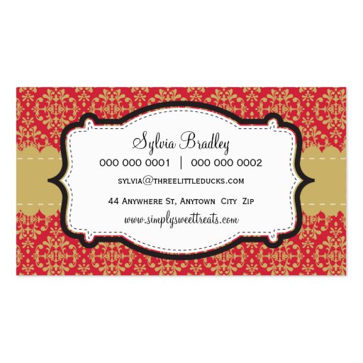 BUSINESS CARD :: funky damask 10L (back side)