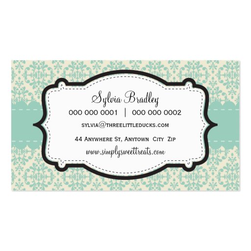 BUSINESS CARD :: funky damask 2L (back side)