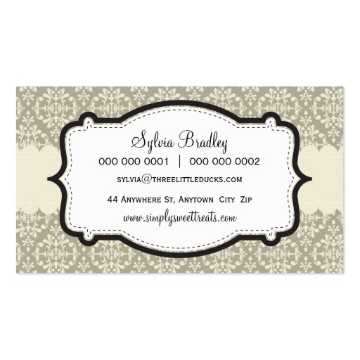 BUSINESS CARD :: funky damask 9L (back side)