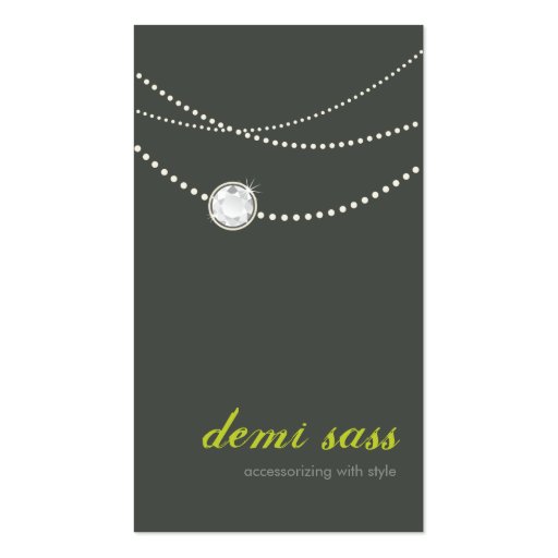 BUSINESS CARD funky stylish necklace (front side)