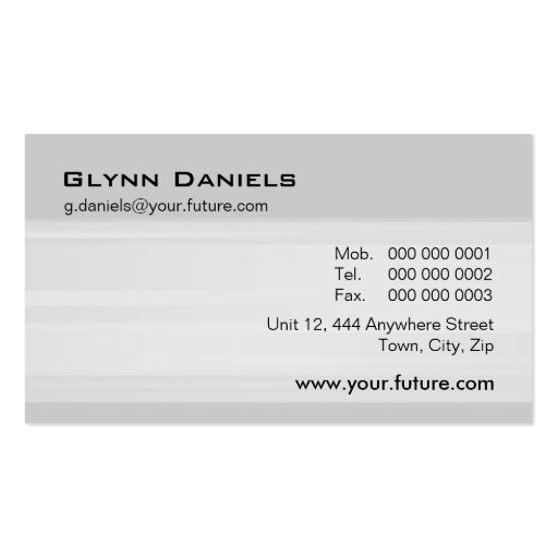 BUSINESS CARD :: futuristic modern metal L12 (back side)