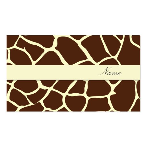 Business Card, giraffe patterns
