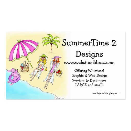 Business Card :: Girls at the Beach