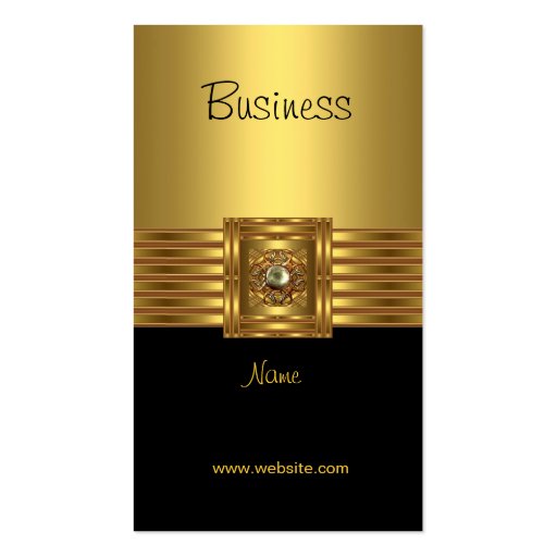 Business Card Gold on Gold Black